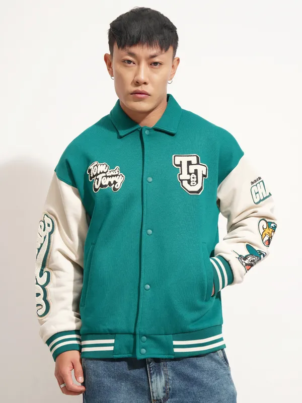 Tom And Jerry Printed Varsity Jacket