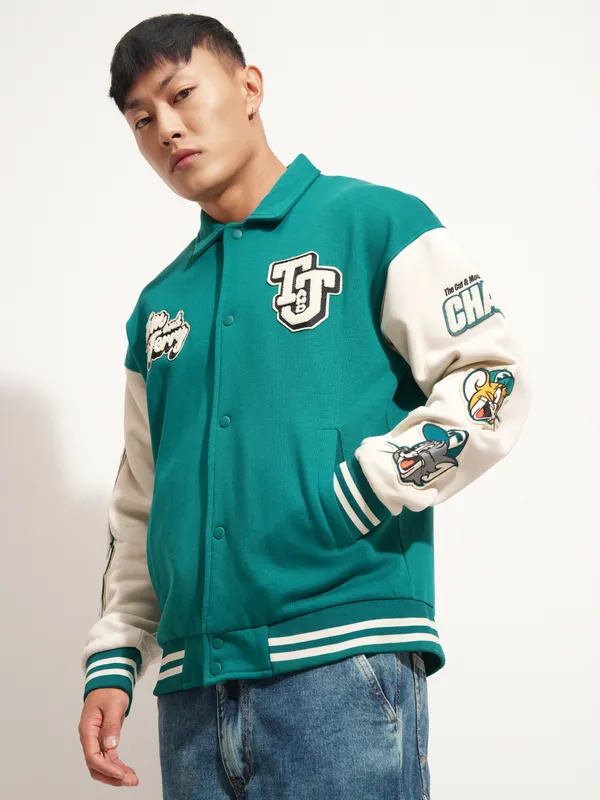 Tom And Jerry Printed Varsity Jacket