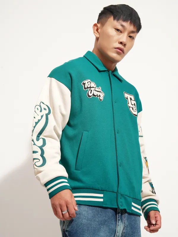 Tom And Jerry Printed Varsity Jacket