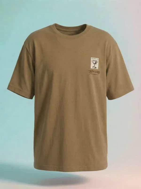 WB By Highlander Men Harry Potter Brown Applique Round Neck T-Shirt