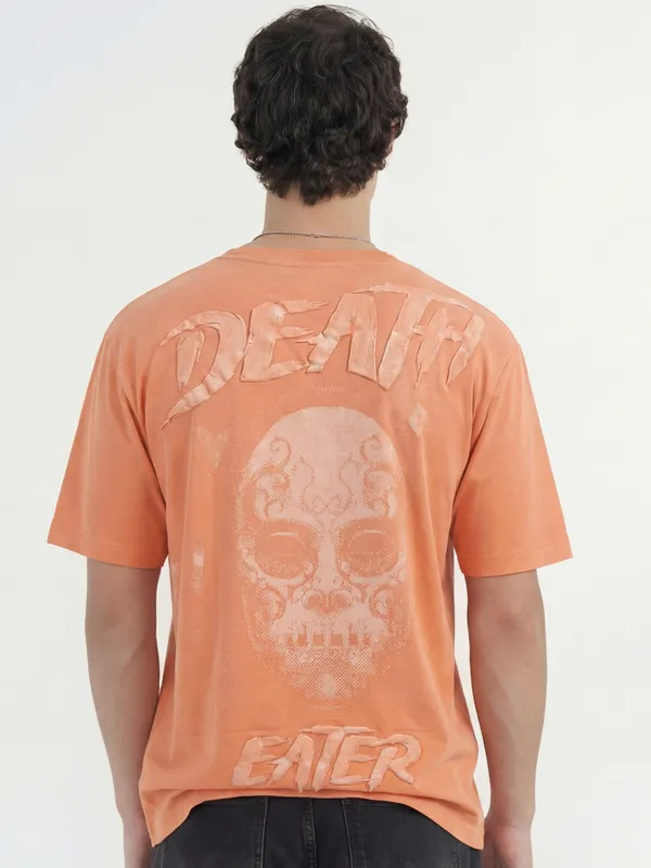 WB By Highlander Men Orange Harry Potter Printed Round Neck T-Shirt