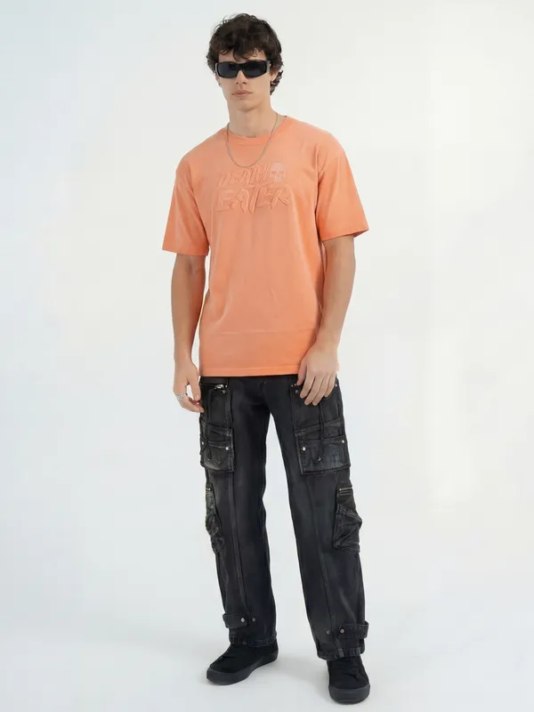 WB By Highlander Men Orange Harry Potter Printed Round Neck T-Shirt