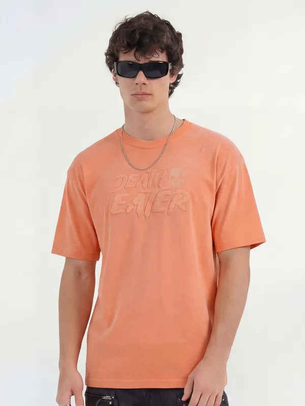 WB By Highlander Men Orange Harry Potter Printed Round Neck T-Shirt