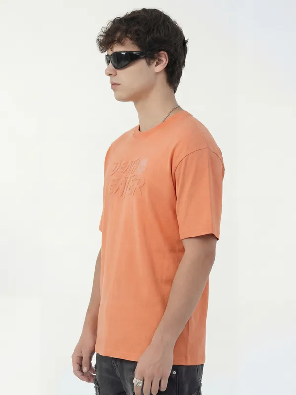 WB By Highlander Men Orange Harry Potter Printed Round Neck T-Shirt