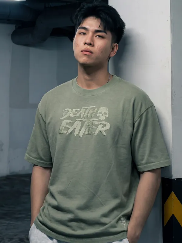 WB By Highlander Men Olive Harry Potter Printed Round Neck T-Shirt