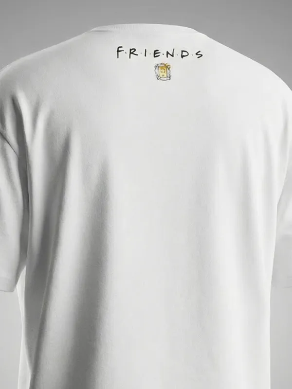 Highlander Men White FRIENDS Printed Round Neck T-Shirt