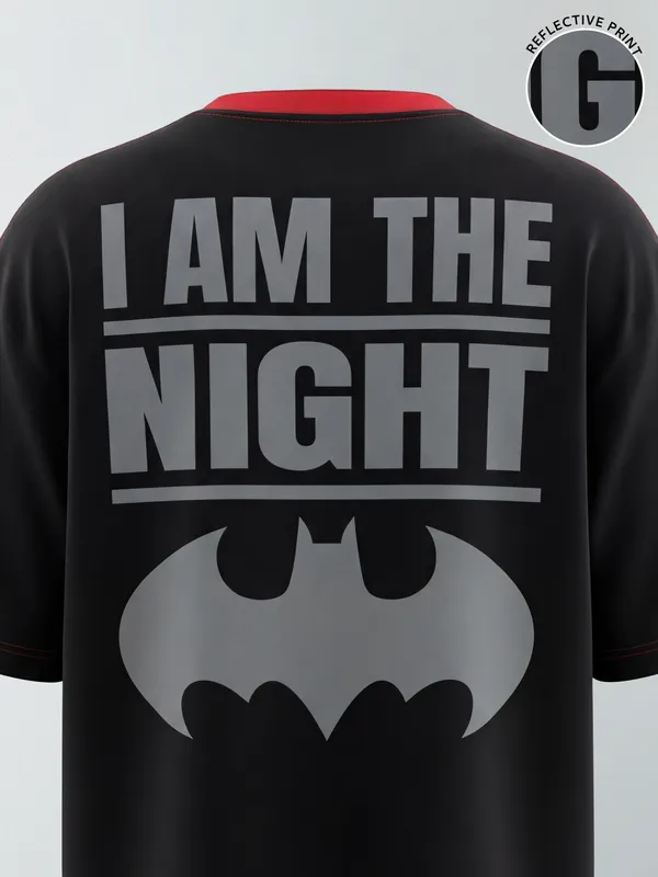 DC By Highlander Men Black Batman Printed Round Neck T-Shirt