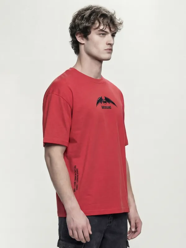 DC By Highlander Men Black Batman Printed Round Neck T-Shirt