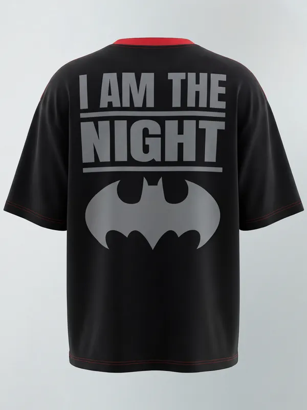 DC By Highlander Men Black Batman Printed Round Neck T-Shirt