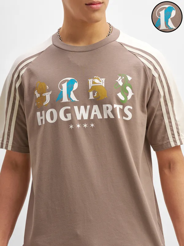 WB By Highlander Men Taupe Harry Potter Printed Round Neck T-Shirt