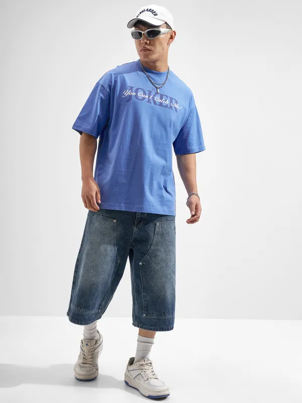 Joker Men Printed Round Neck Oversized Fit T-Shirt