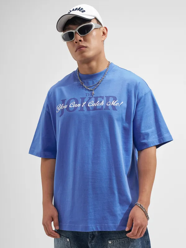 Joker Men Printed Round Neck Oversized Fit T-Shirt