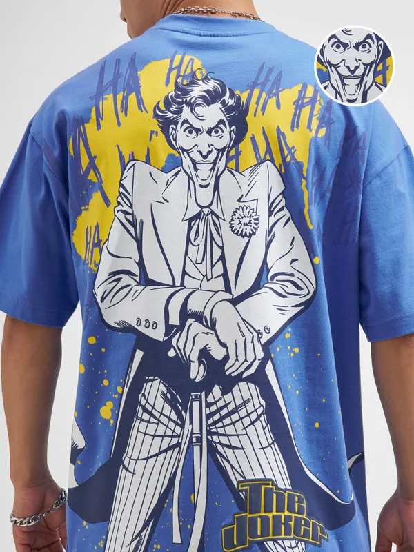 Joker Men Printed Round Neck Oversized Fit T-Shirt