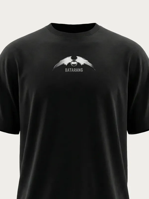 DC By Highlander Men Black Batman Printed Round Neck T-Shirt