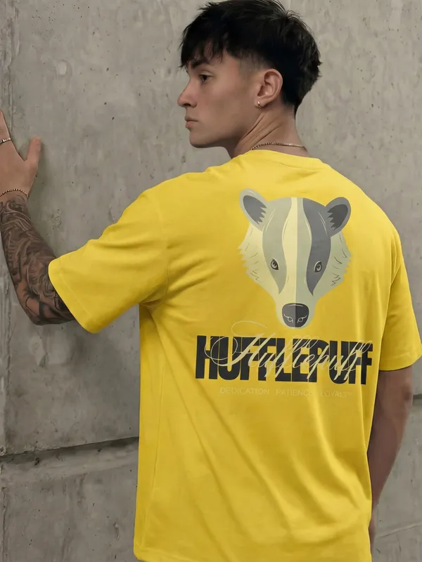 WB By Highlander Men Yellow Harry Potter Printed Round Neck T-Shirt