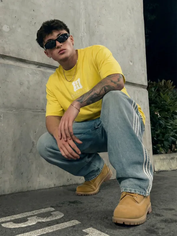 WB By Highlander Men Yellow Harry Potter Printed Round Neck T-Shirt