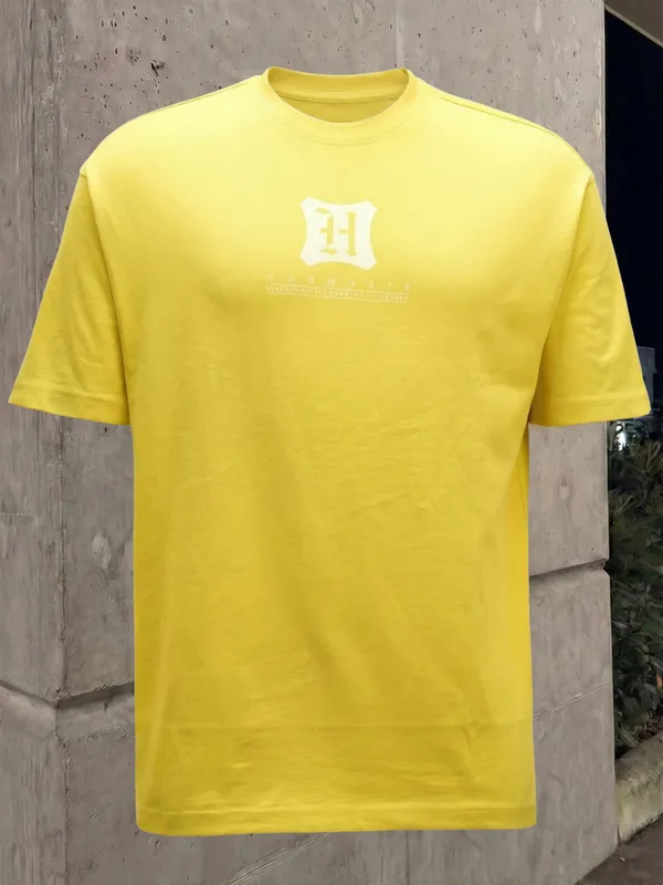 WB By Highlander Men Yellow Harry Potter Printed Round Neck T-Shirt