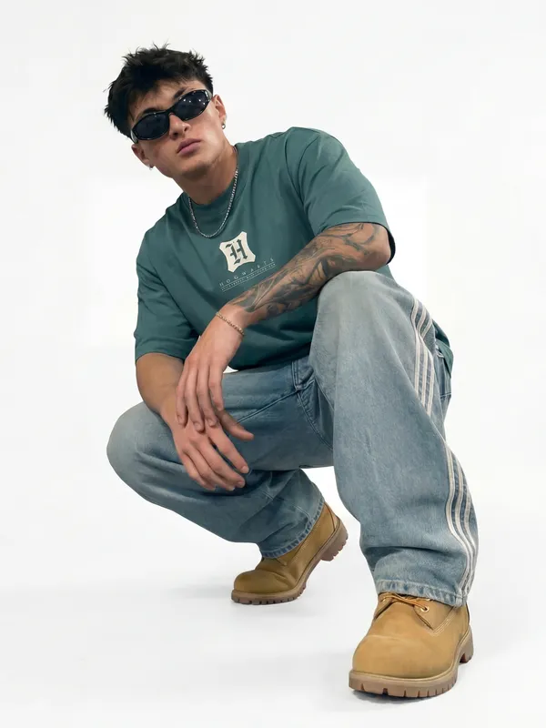 WB By Highlander Men Green Harry Potter Printed Round Neck T-Shirt