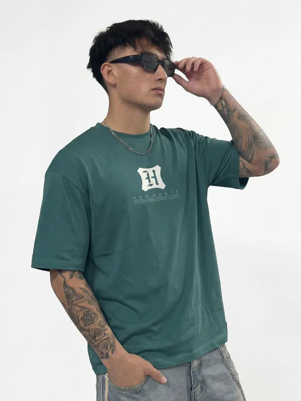 WB By Highlander Men Green Harry Potter Printed Round Neck T-Shirt