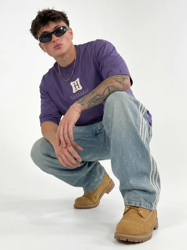 WB By Highlander Men Blue Harry Potter Printed Round Neck T-Shirt