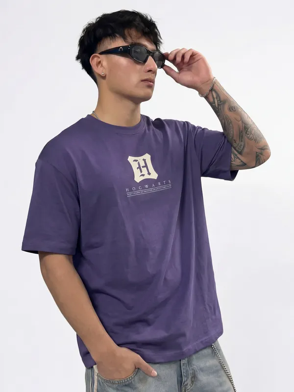 WB By Highlander Men Blue Harry Potter Printed Round Neck T-Shirt