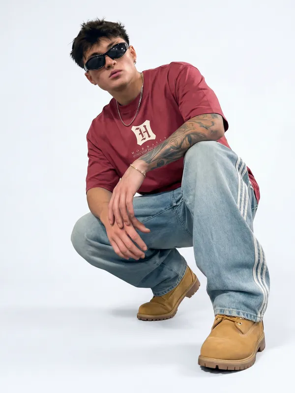 WB By Highlander Men Maroon Harry Potter Harry Potter Harry Potter Harry Potter Printed Round Neck T-Shirt