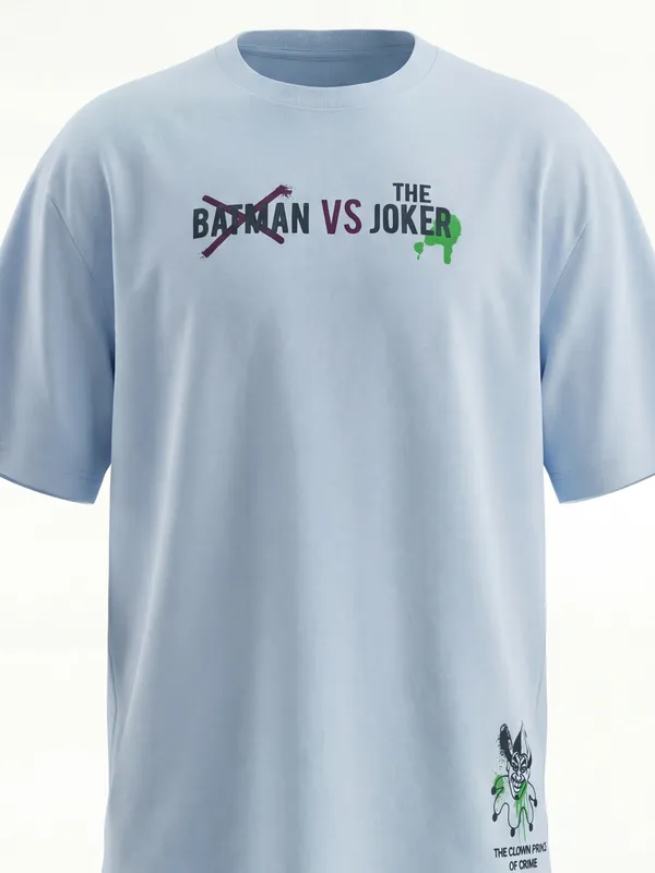 DC By Highlander Men Blue Joker Printed Round Neck T-Shirt