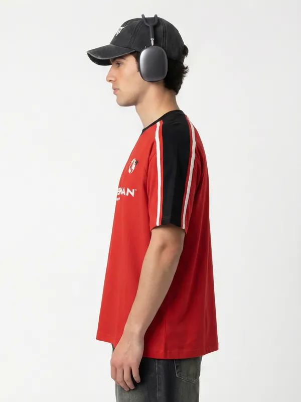 DC By Highlander Men Red Superman Printed Round Neck T-Shirt