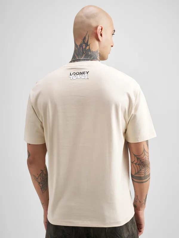 Looney Tunes Men Embroidered Round Neck T-Shirt