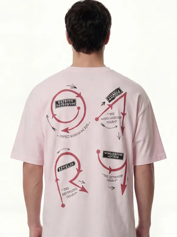 WB By Highlander Men Pink Harry Potter Printed Round Neck T-Shirt