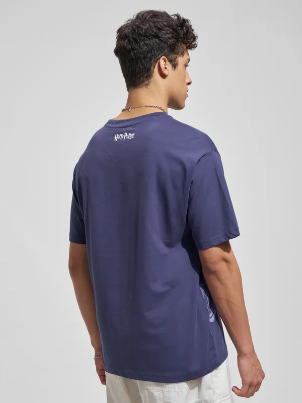 WB By Highlander Men Blue Harry Potter Printed Round Neck T-Shirt