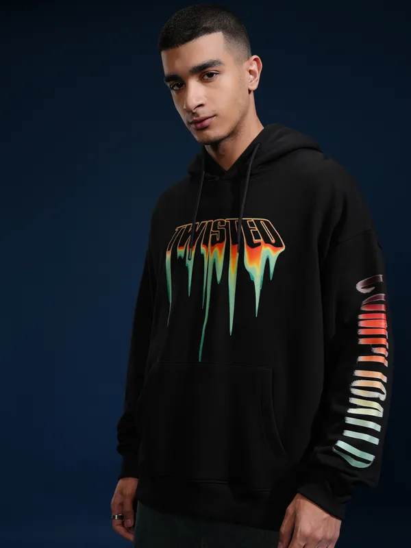 DC By Highlander Men Black Joker Hooded Pullover Sweatshirt