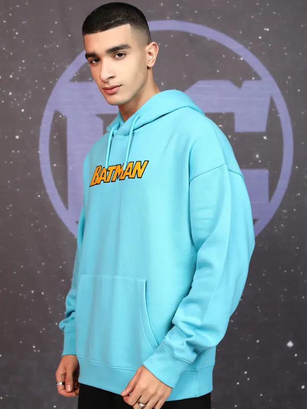 DC By Highlander Men Blue Batman Hooded Pullover Sweatshirt