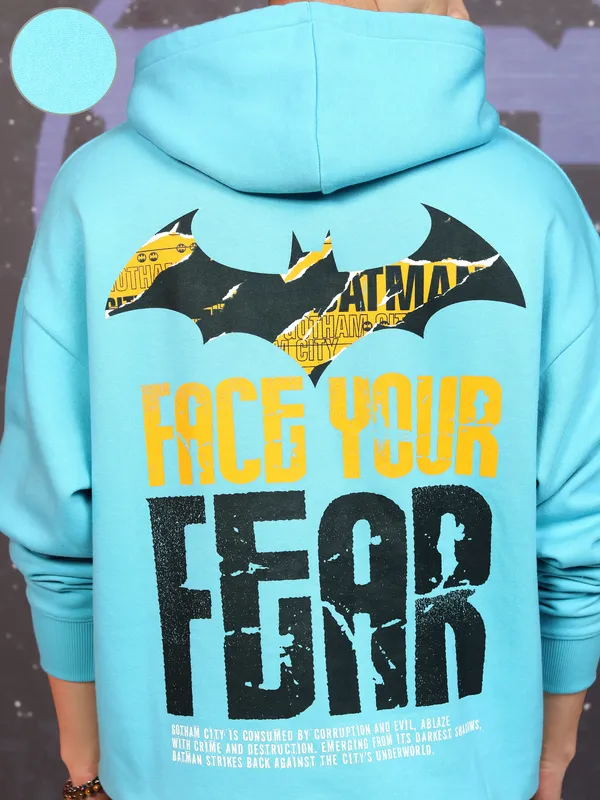 DC By Highlander Men Blue Batman Hooded Pullover Sweatshirt