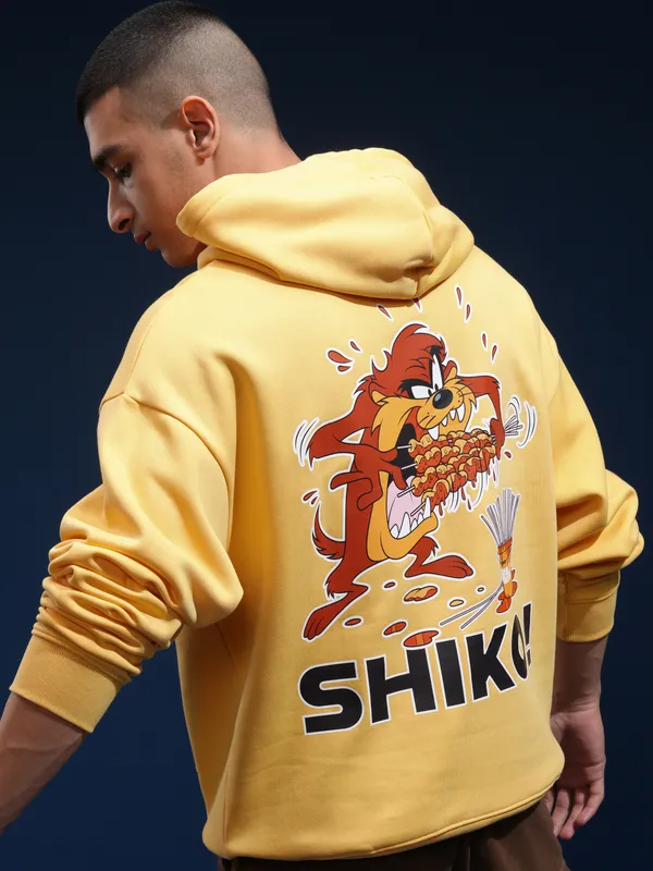 Disney By Highlander Men Yellow Shiko Hoodie Oversized Fit Sweatshirt