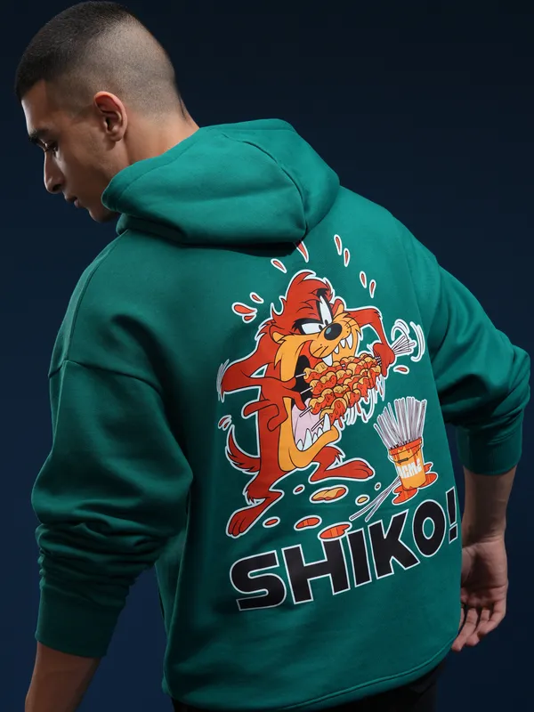 Disney By Highlander Men Green Shiko Hoodie Oversized Fit Sweatshirt