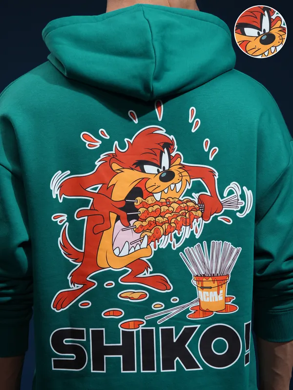 Disney By Highlander Men Green Shiko Hoodie Oversized Fit Sweatshirt