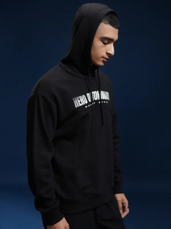 DC By Highlander Men Black Superman Hooded Pullover Sweatshirt