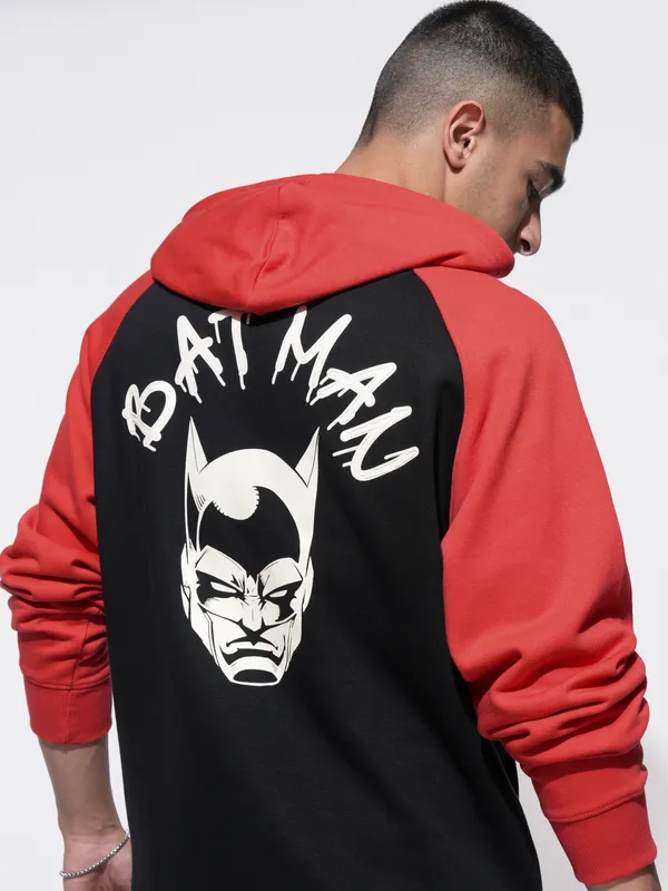 DC By Highlander Men Black Batman Hoodie Sweatshirt