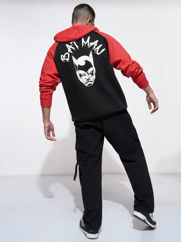 DC By Highlander Men Black Batman Hoodie Sweatshirt