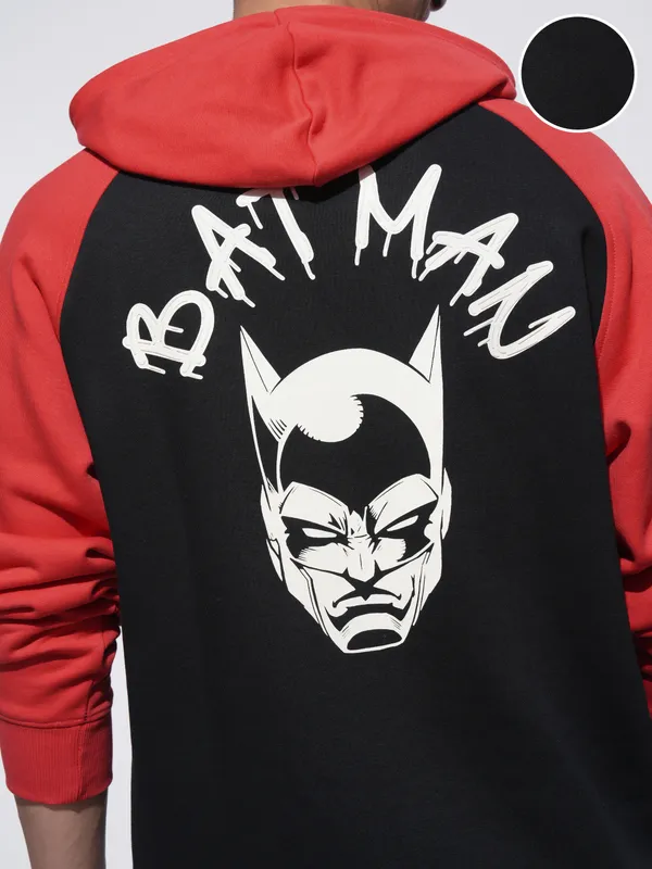 DC By Highlander Men Black Batman Hoodie Sweatshirt