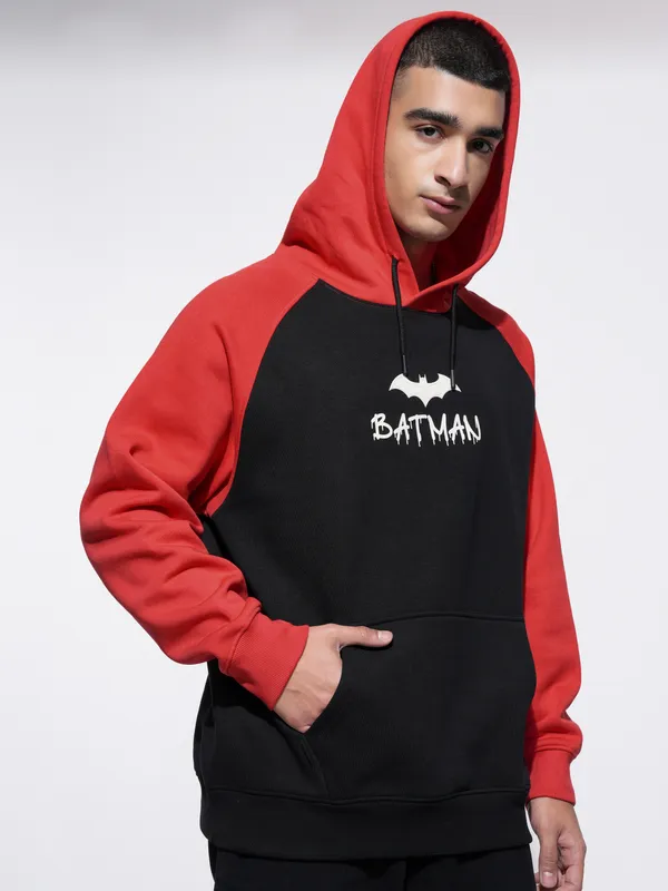 DC By Highlander Men Black Batman Hoodie Sweatshirt