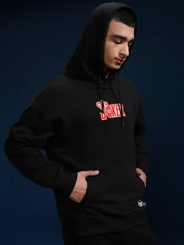 DC By Highlander Men Black Joker Hooded Pullover Sweatshirt