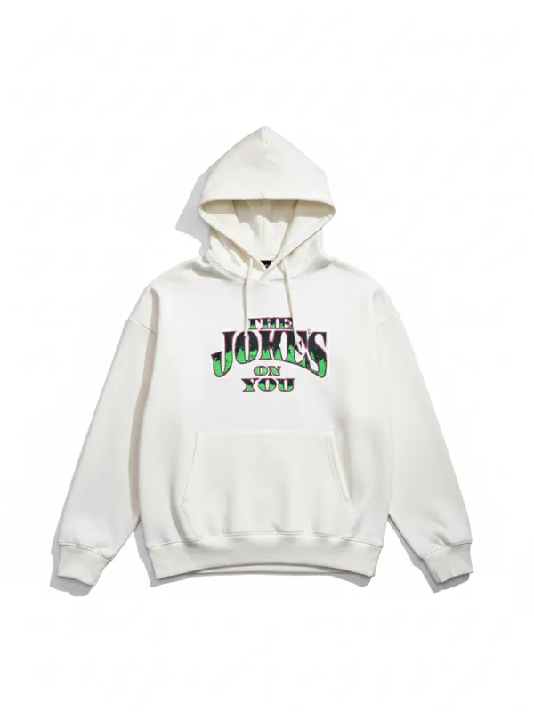 DC By Highlander Men White Joker Hooded Pullover Sweatshirt