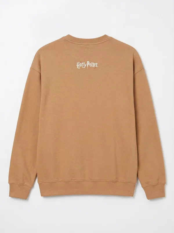 WB By Highlander Men Brown Harry Potter Round Neck Pullover Sweatshirt