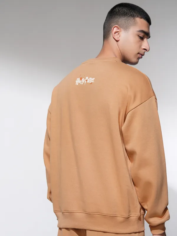 WB By Highlander Men Brown Harry Potter Round Neck Pullover Sweatshirt