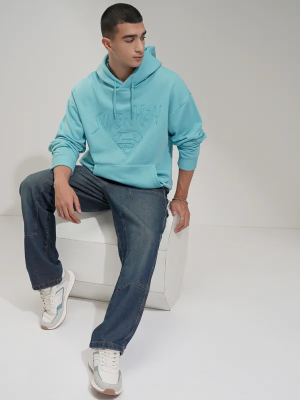 Superman Men Self Design Sweatshirt