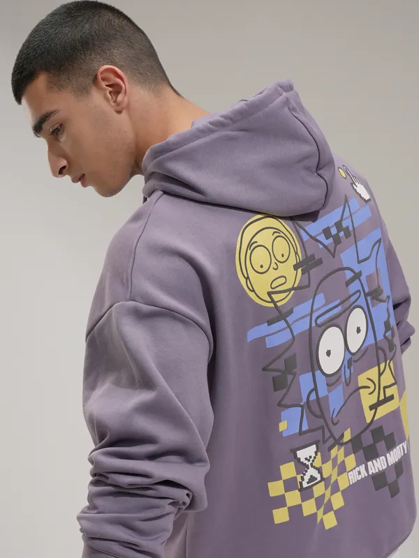  Highlander Men Purple Hood Pullover Sweatshirts