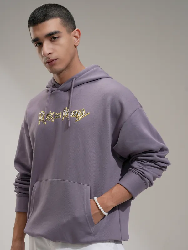  Highlander Men Purple Hood Pullover Sweatshirts