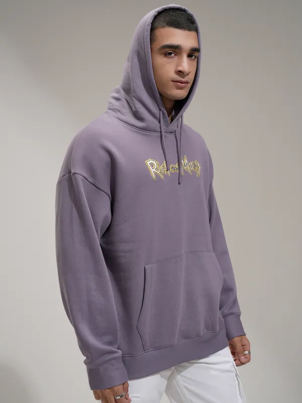  Highlander Men Purple Hood Pullover Sweatshirts